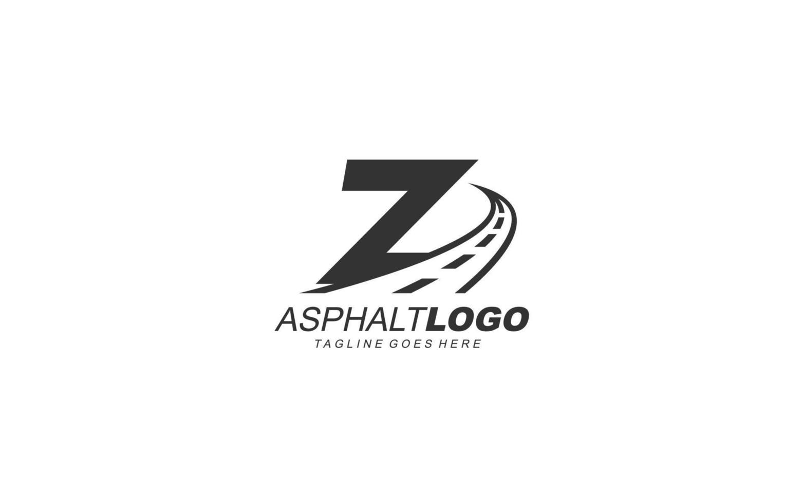 Z logo asphalt for identity. construction template vector illustration for your brand.