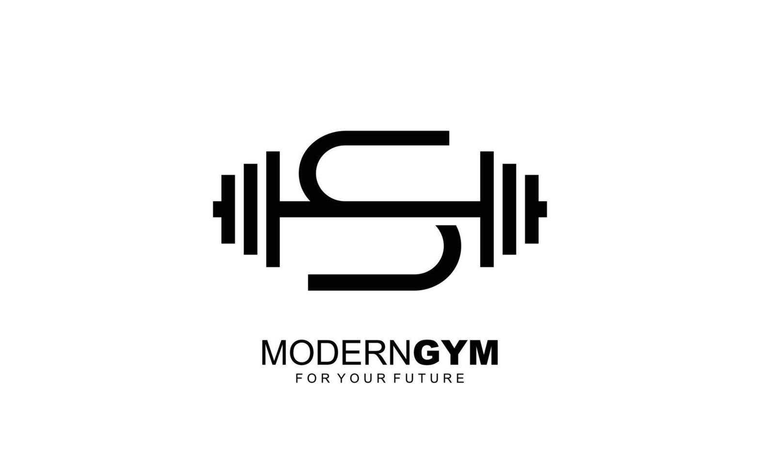 s logo vector de gimnasio para empresa de identidad. ilustración de vector de plantilla de fitness de letra inicial para su marca.