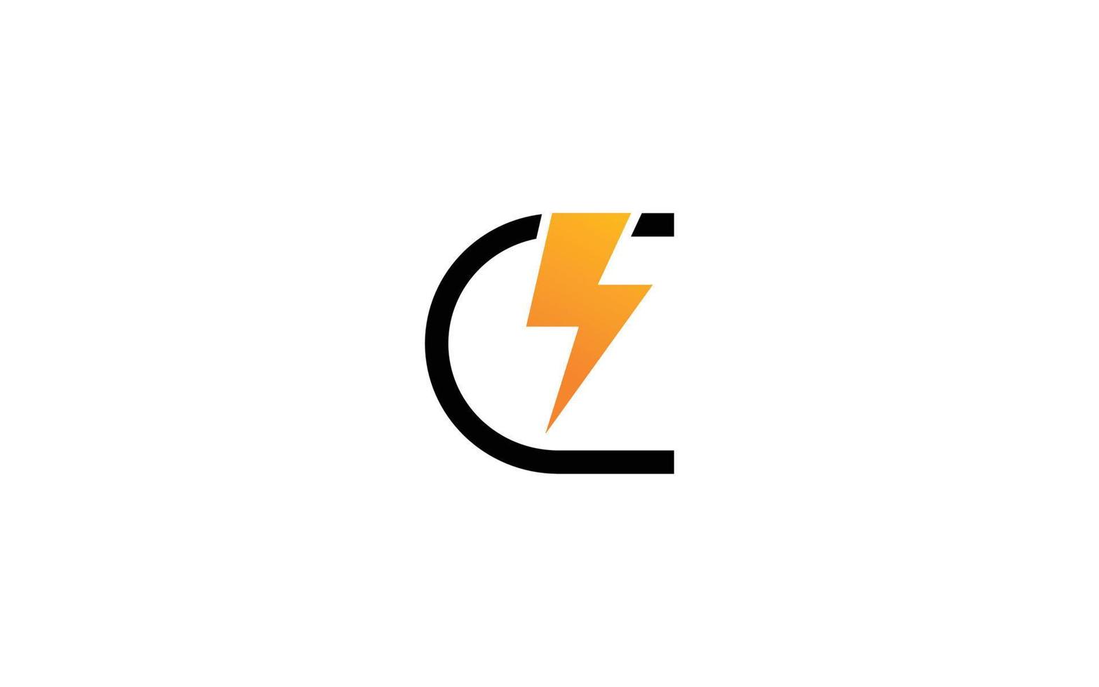 vector de energía del logotipo c para la empresa de identidad. ilustración de vector de plantilla de voltio de letra inicial para su marca.