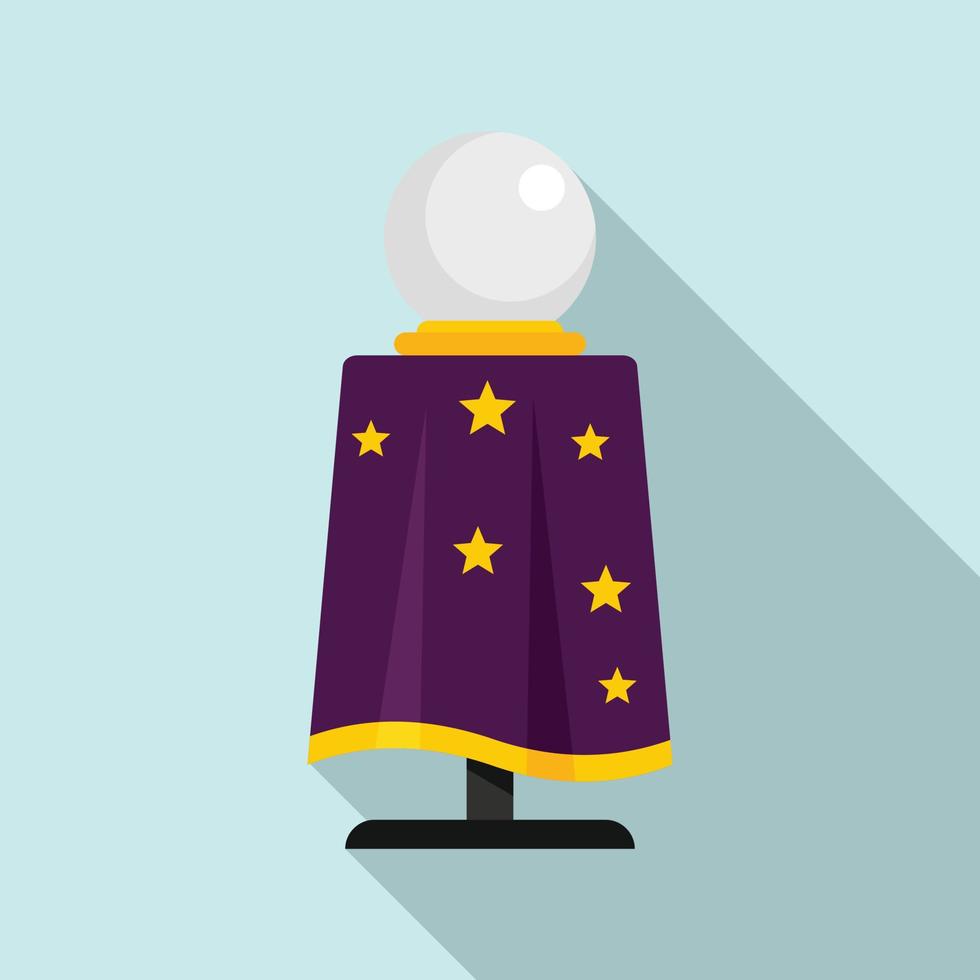 Magician ball icon, flat style vector