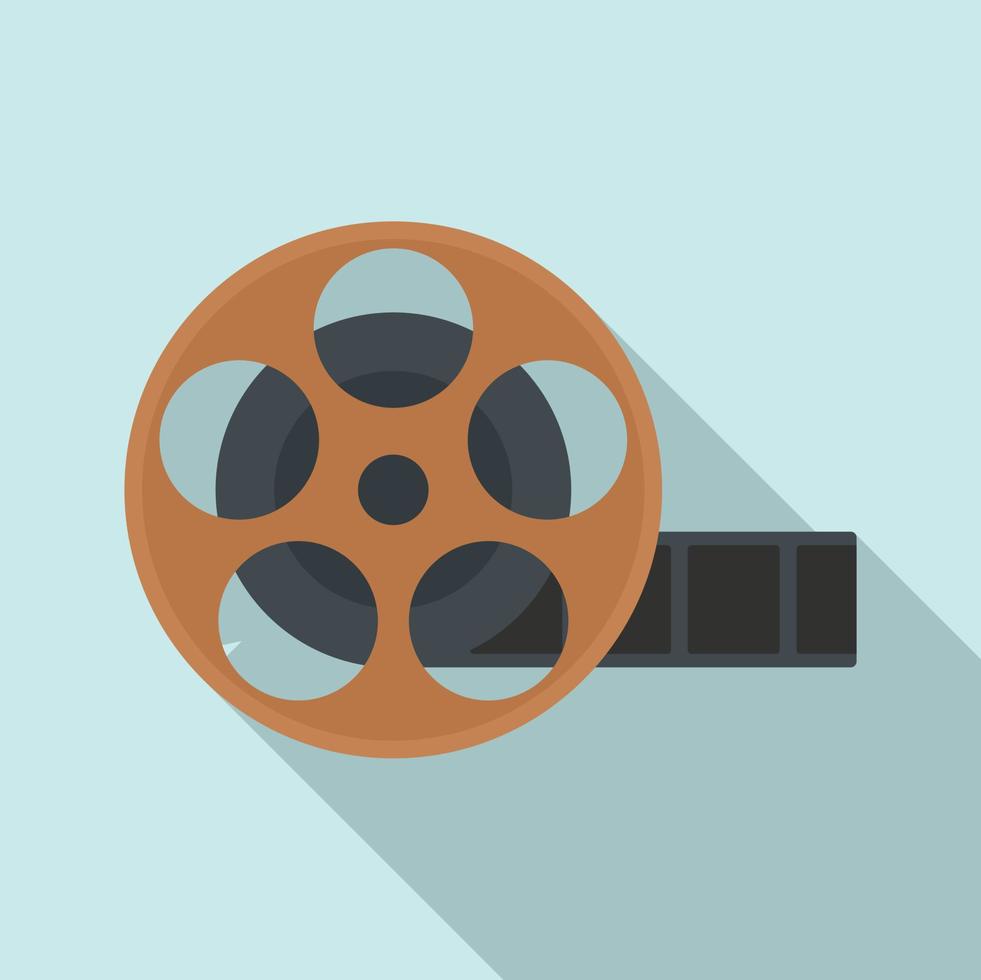 icono de carrete de cine, estilo plano vector