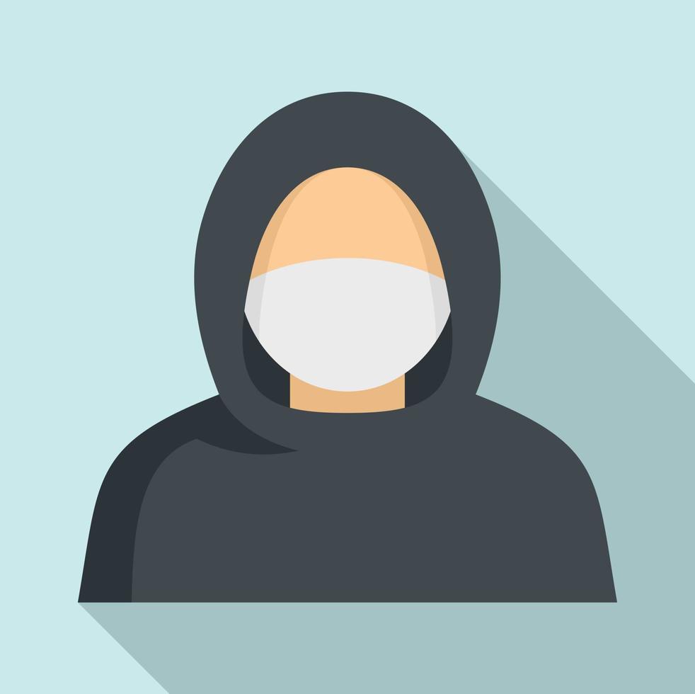 Protester man icon, flat style vector