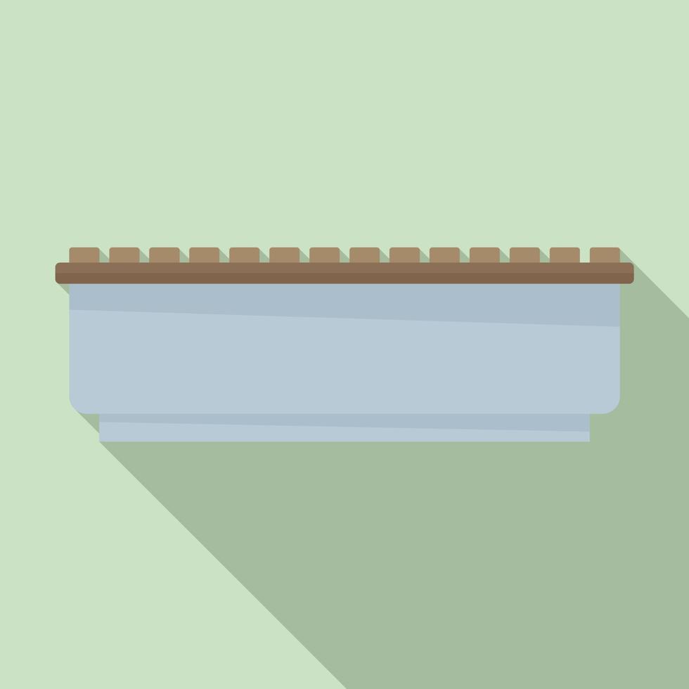 Stone bench icon, flat style vector