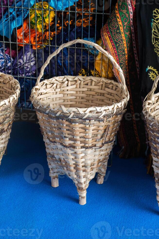 Empty wicker baskets for sale 14552497 Stock Photo at Vecteezy