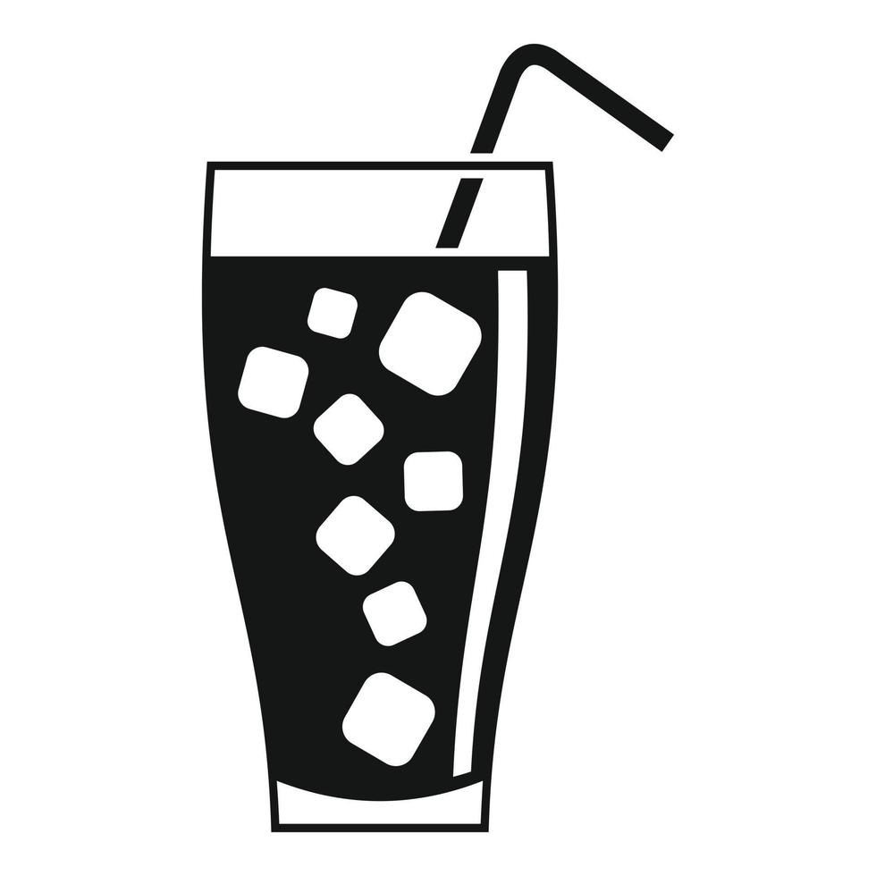 Ice soda cocktail icon, simple style vector