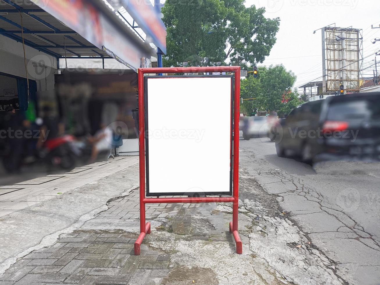 mockup of empty billboards on the side of the highway, blank advertising poster templates, information banner placeholder mock ups photo