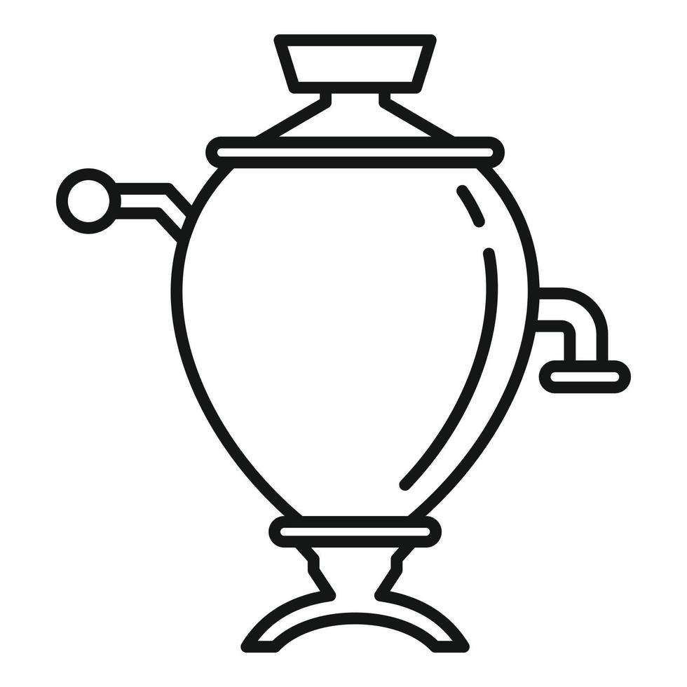 icono de samovar, estilo de contorno vector