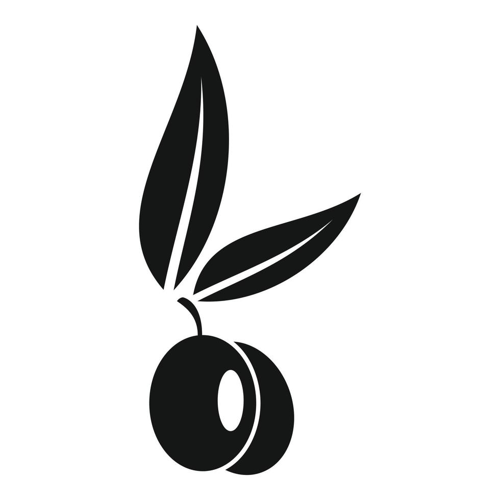 Olive menu icon, simple style vector