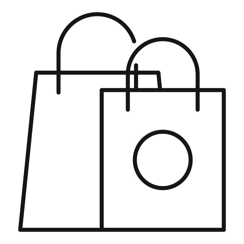 Shopping addiction icon, outline style vector