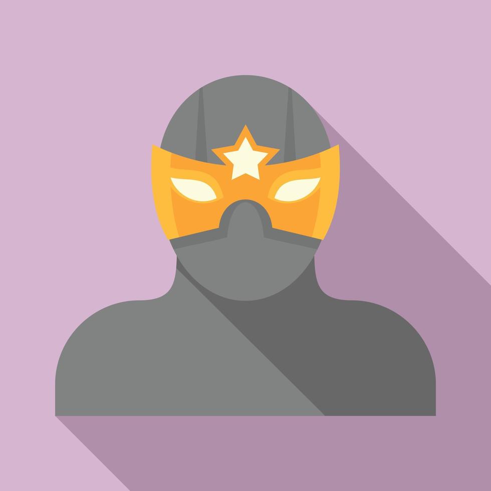 Superhero icon, flat style vector