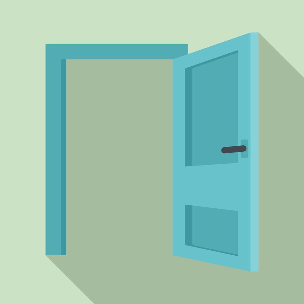 Hotel door entrance icon, flat style vector