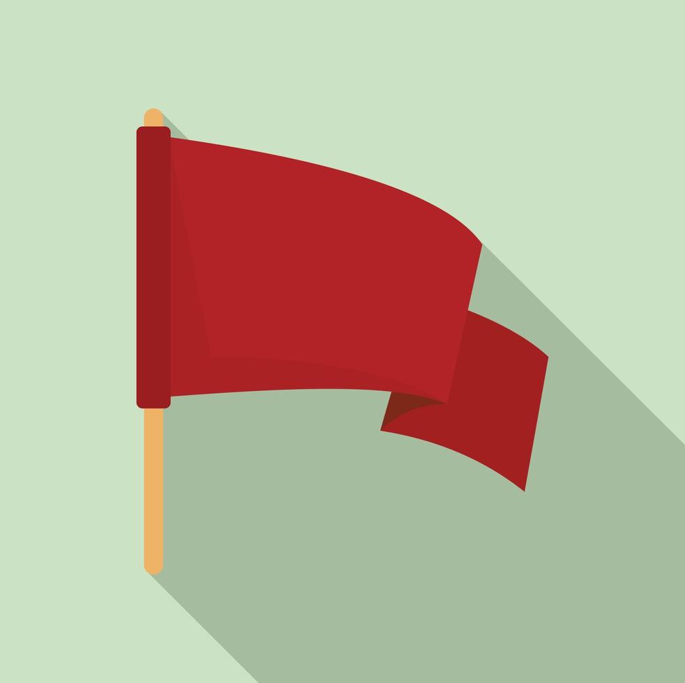 Red protest flag icon, flat style vector