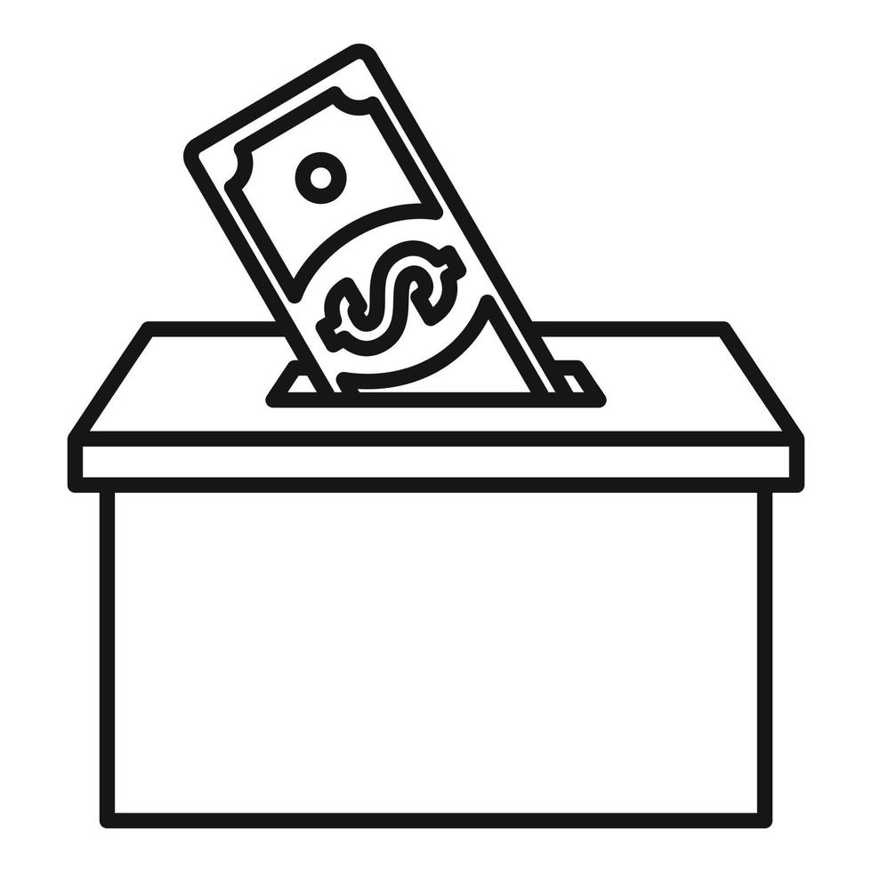 Money box donation icon, outline style vector