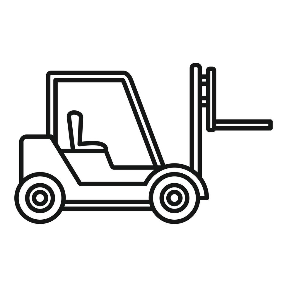 Warehouse forklift icon, outline style vector