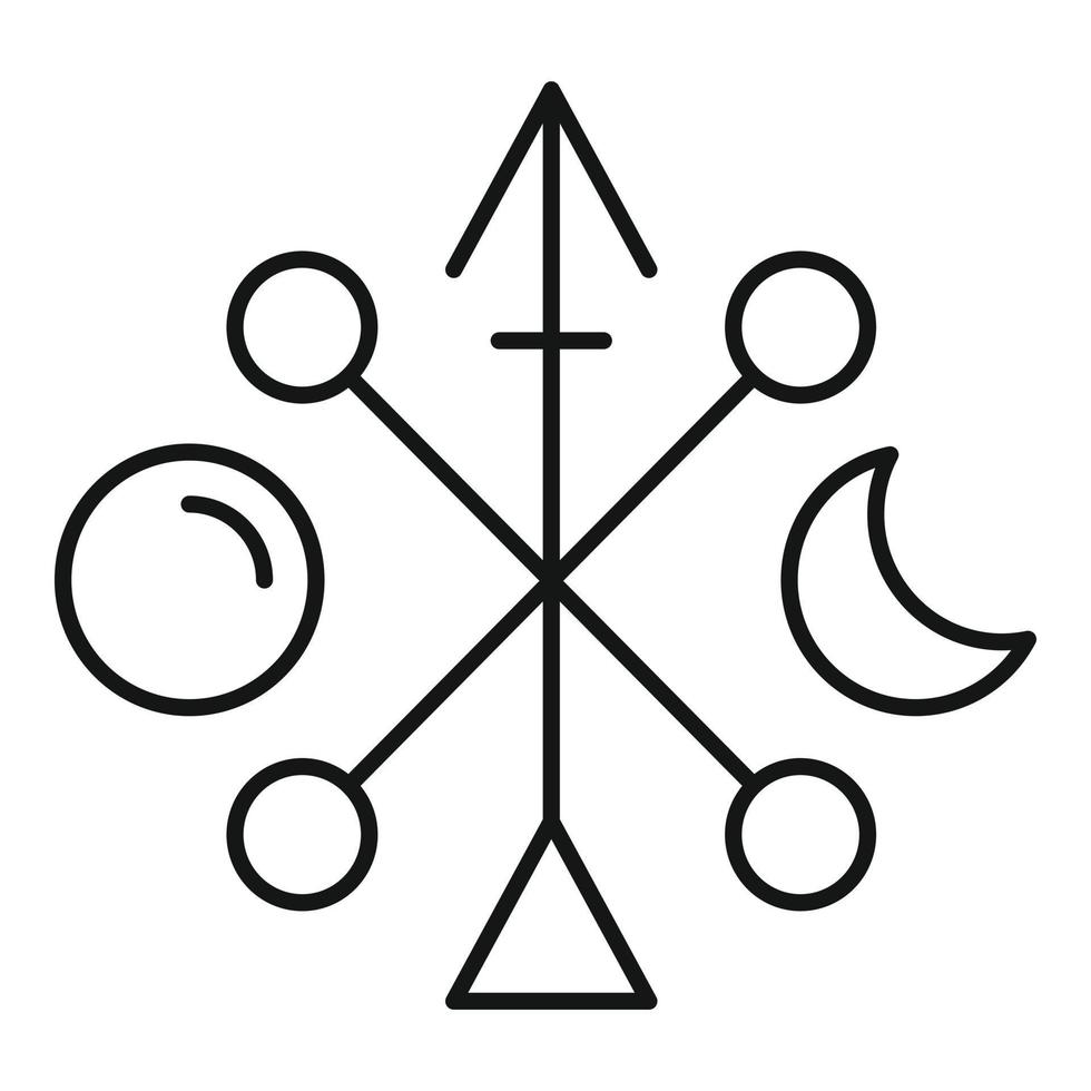 Hipster arrow alchemy icon, outline style vector