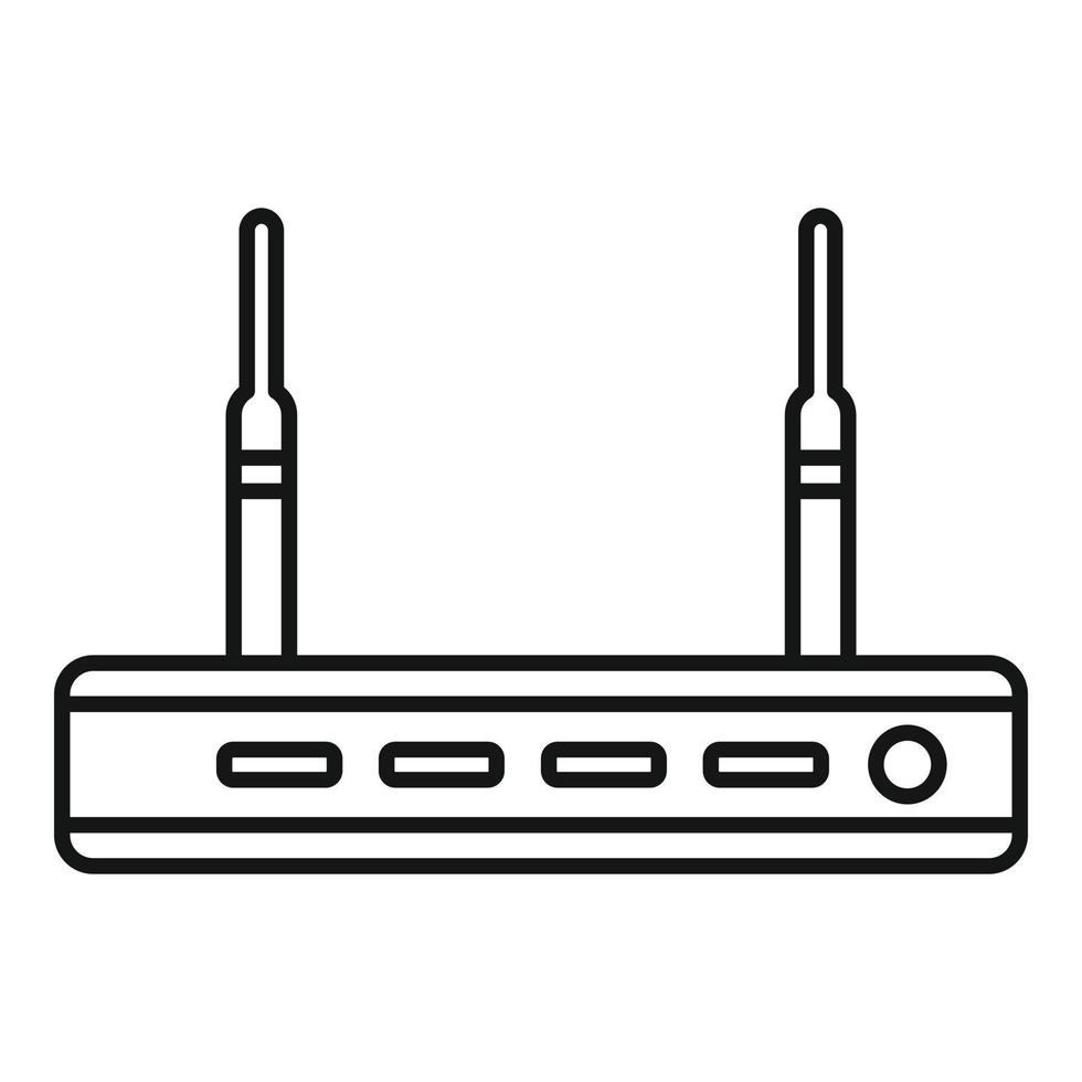 icono de enrutador digital, estilo de esquema vector