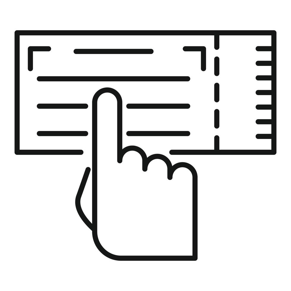 Click online ticket icon, outline style vector