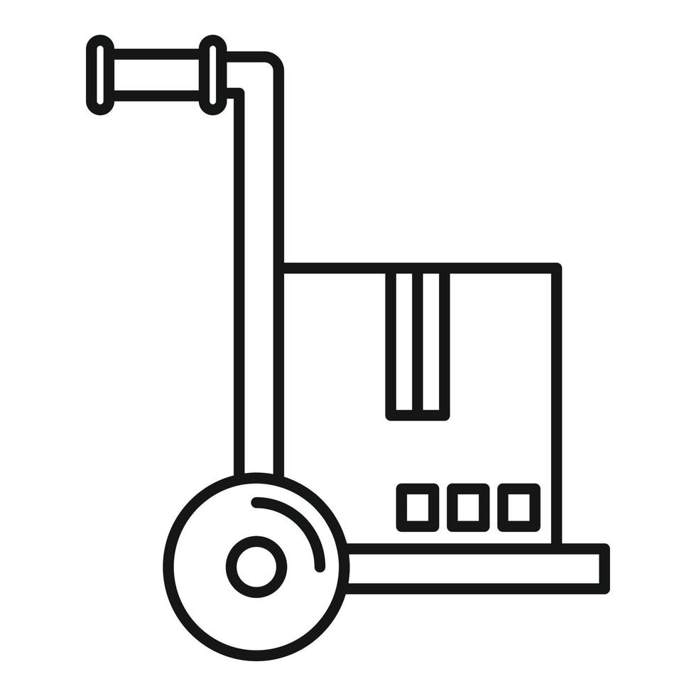 icono de carrito de almacén, estilo de esquema vector