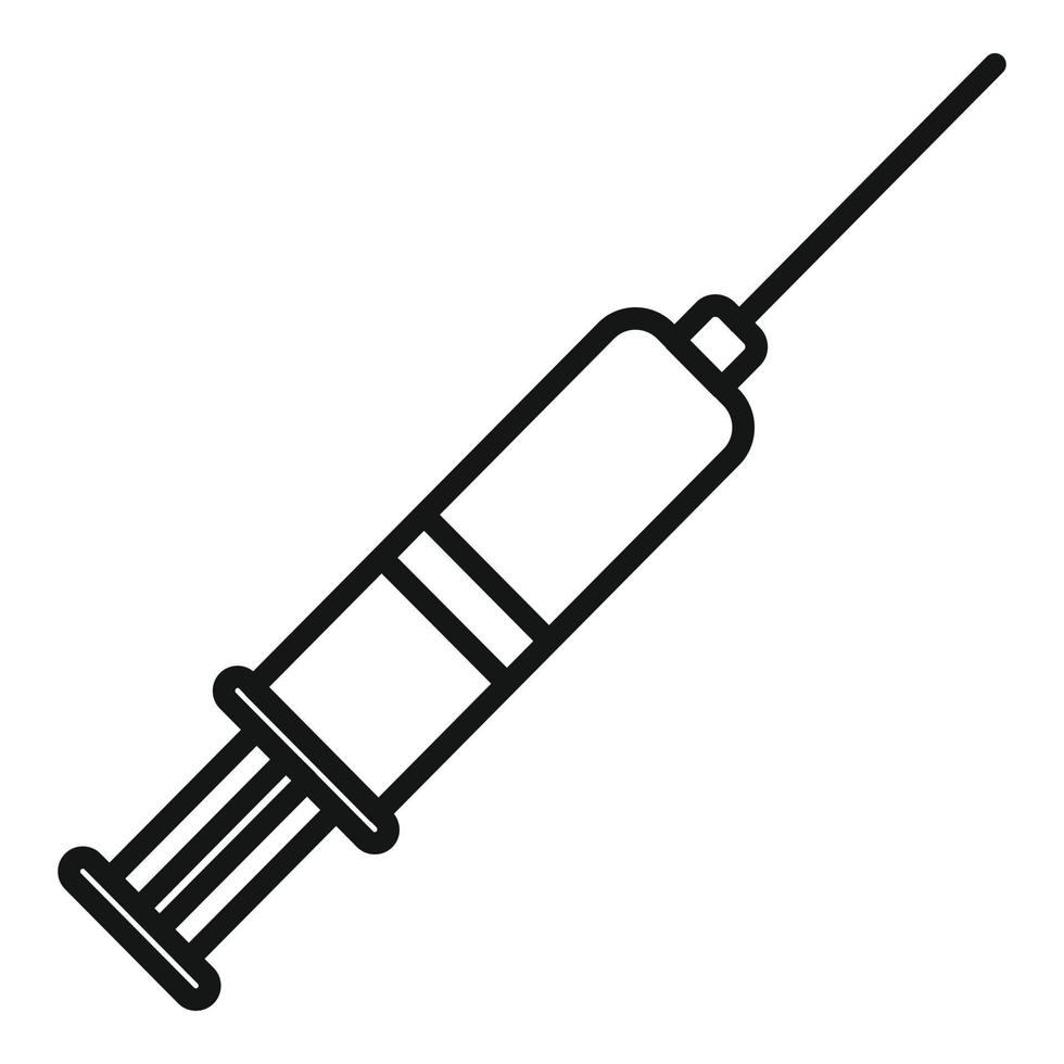 Chicken pox syringe icon, outline style vector