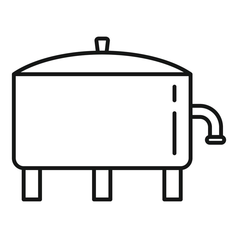 Milk factory tank icon, outline style vector