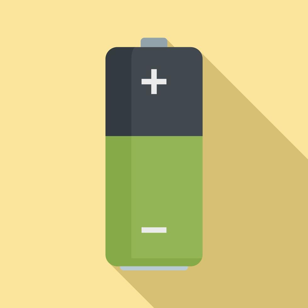 Used battery icon, flat style vector