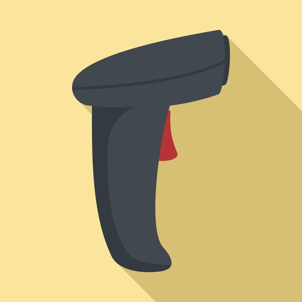 Warehouse barcode scanner icon, flat style vector