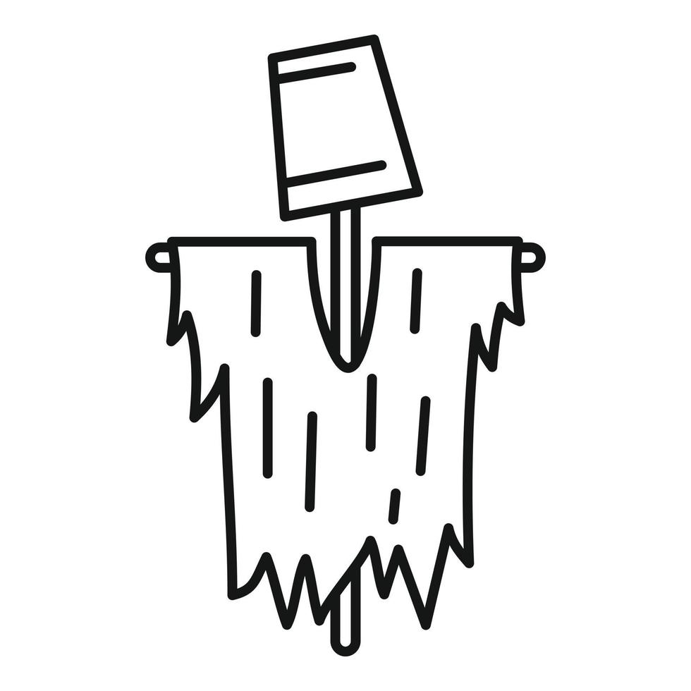 Scarecrow icon, outline style vector