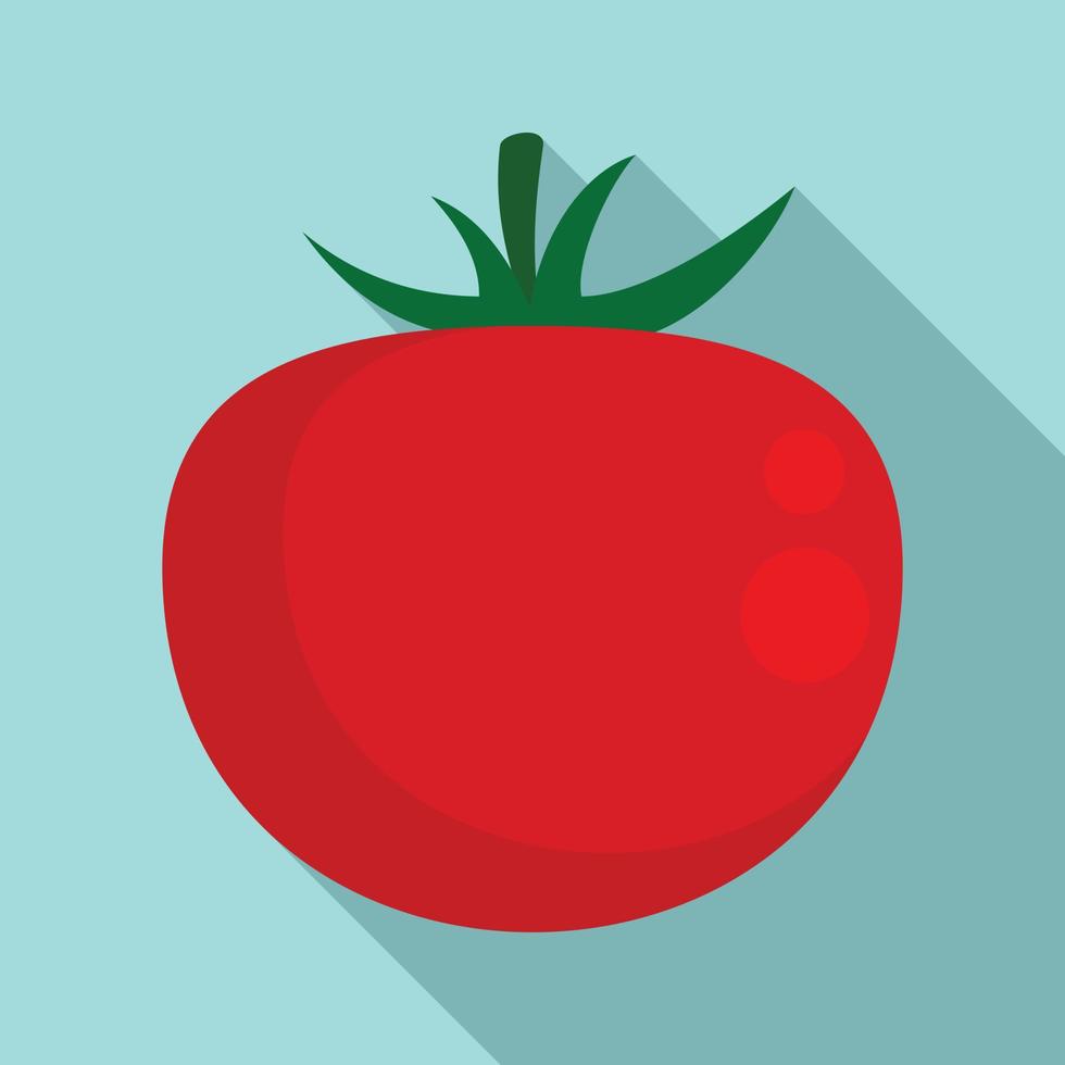 icono de tomate orgánico, estilo plano vector