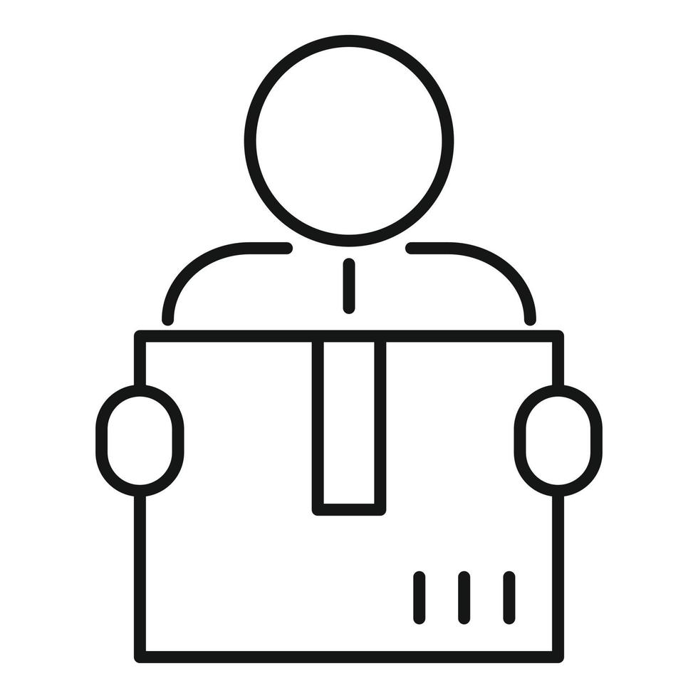 Take box relocation icon, outline style vector