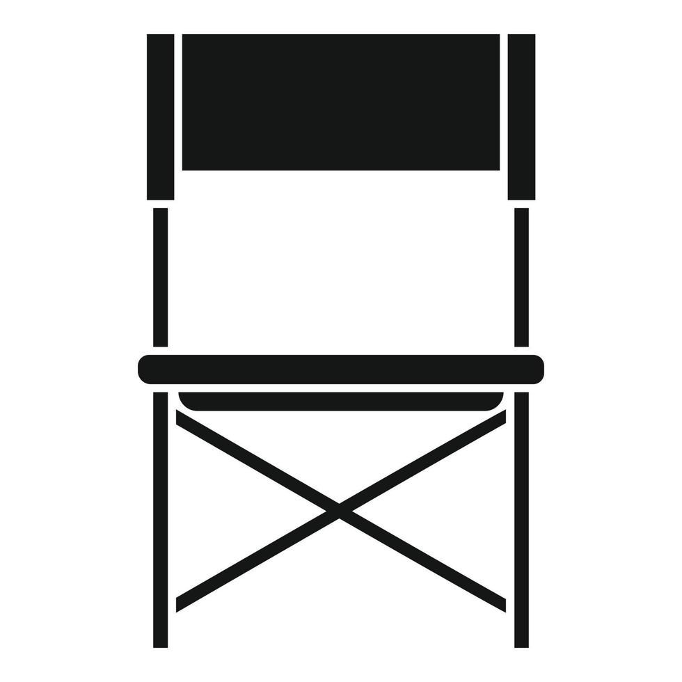 Folding garden chair icon, simple style vector