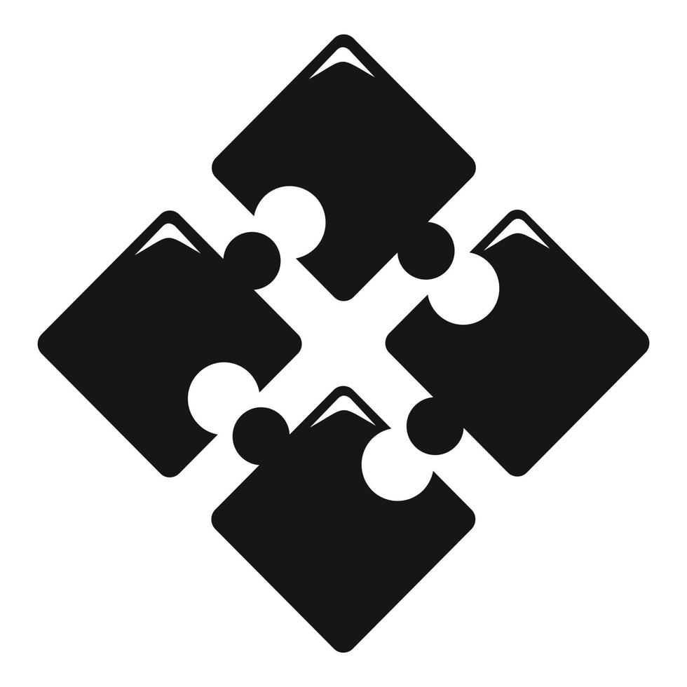 Puzzle pieces icon, simple style vector