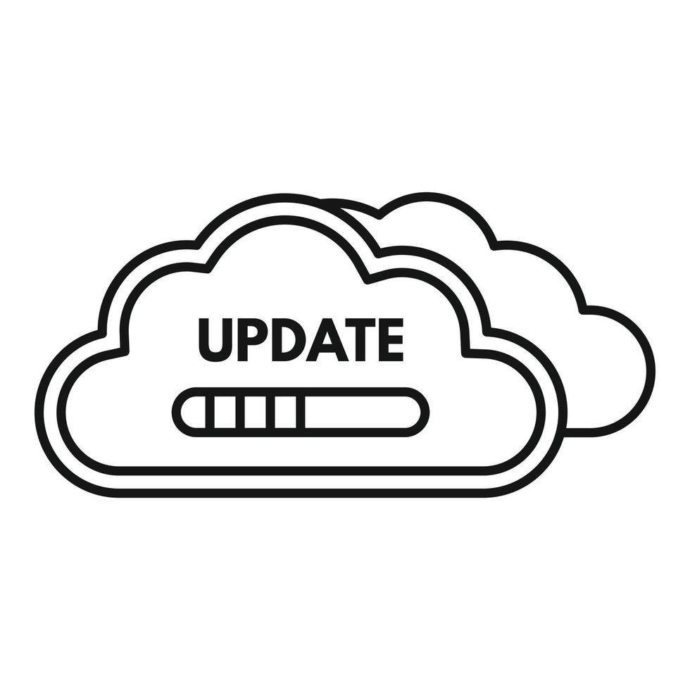 Cloud data update icon, outline style vector