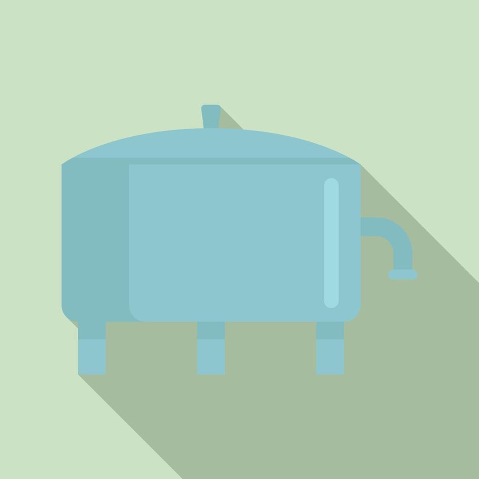 Milk factory tank icon, flat style vector