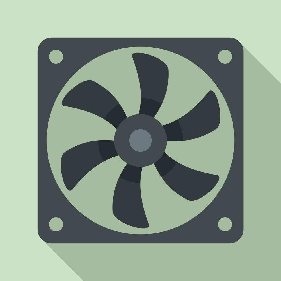 Pc system fan icon, flat style vector