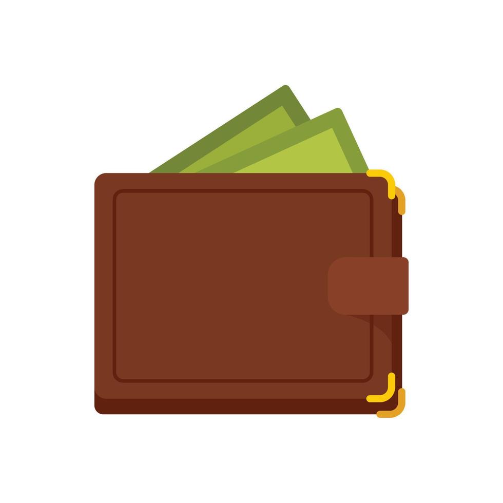 Wallet icon, flat style vector