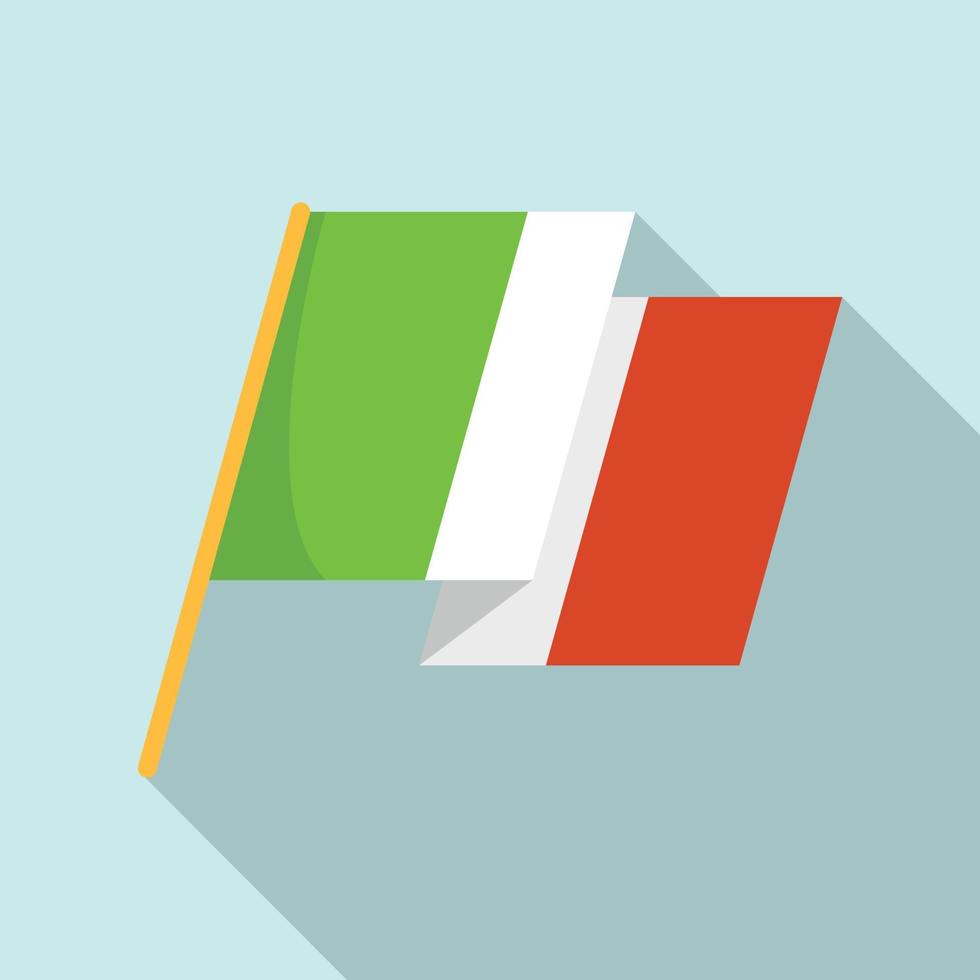 Mexican flag icon, flat style vector