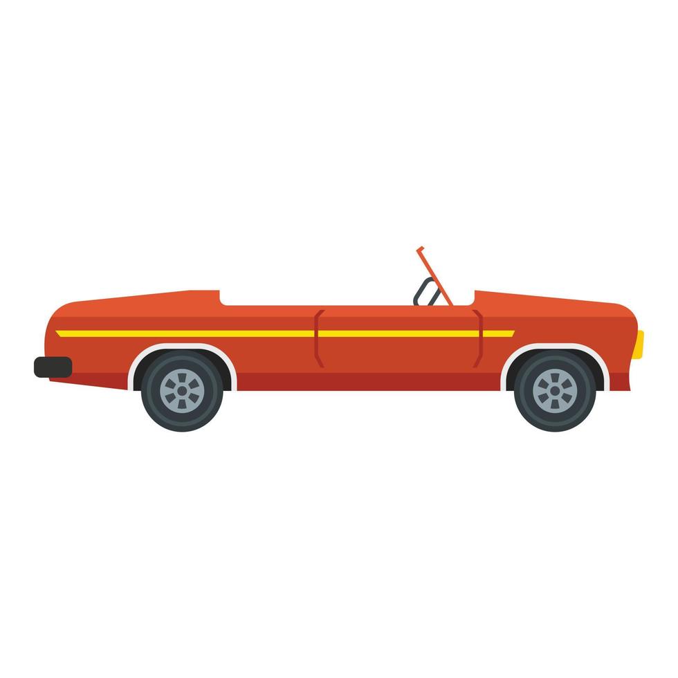 Red cabriolet icon, flat style vector