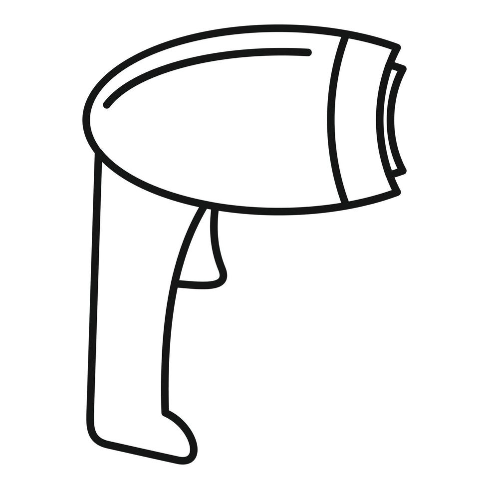 Hand barcode scanner icon, outline style vector