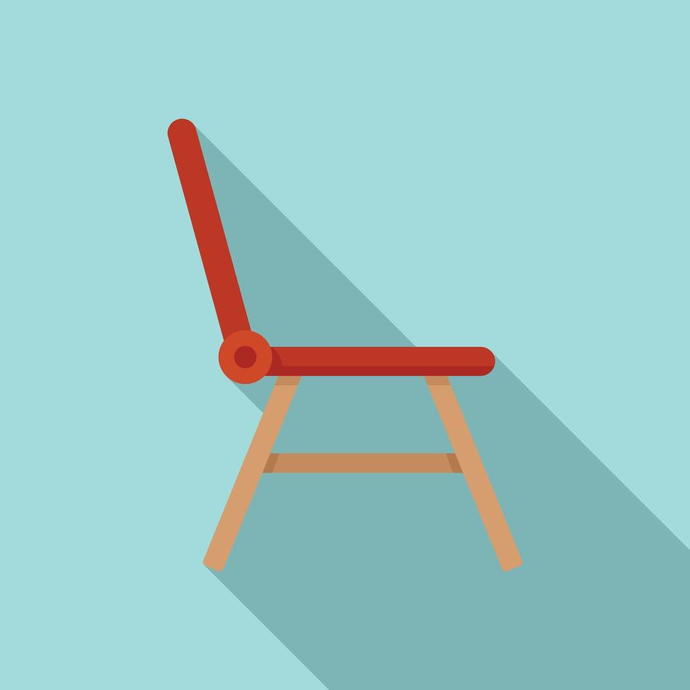 Folding plastic chair icon, flat style vector