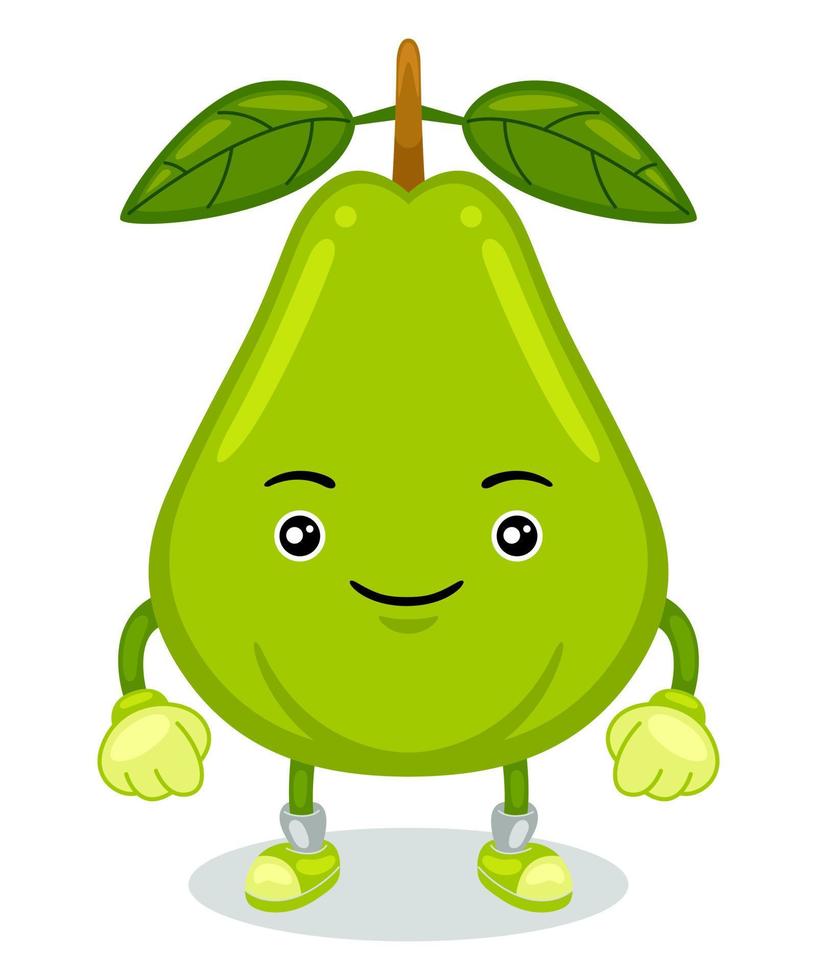 Cute Pear Mascot Character Vector Illustration