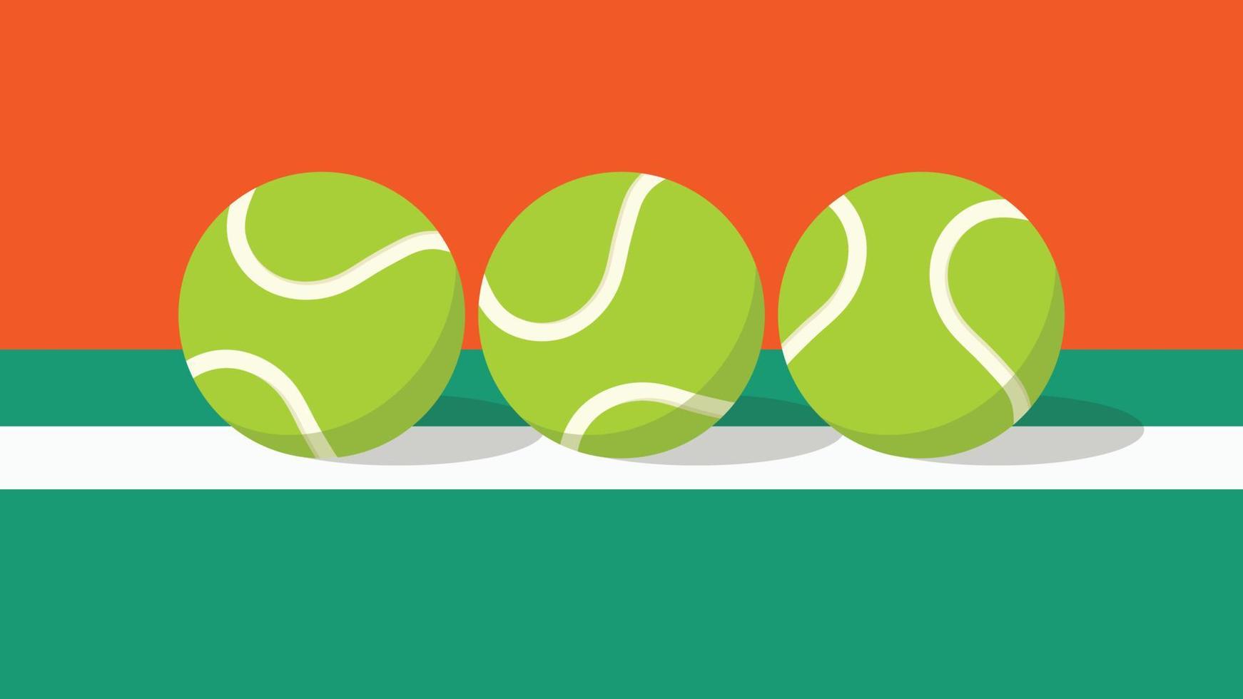 Tennis ball vector. Tennis ball in the field. wallpaper. free space for text. copy space. vector