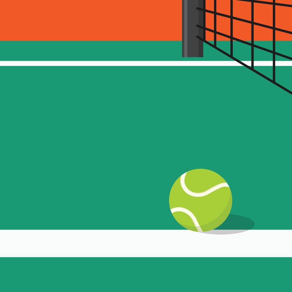 vector de pelota de tenis. pelota de tenis en el campo. fondo de pantalla. espacio libre para texto. copie el espacio.