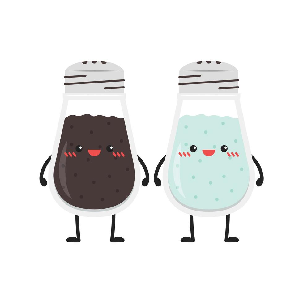 Salt and pepper character. Salt and pepper vector. wallpaper. salt and pepper on white background. vector