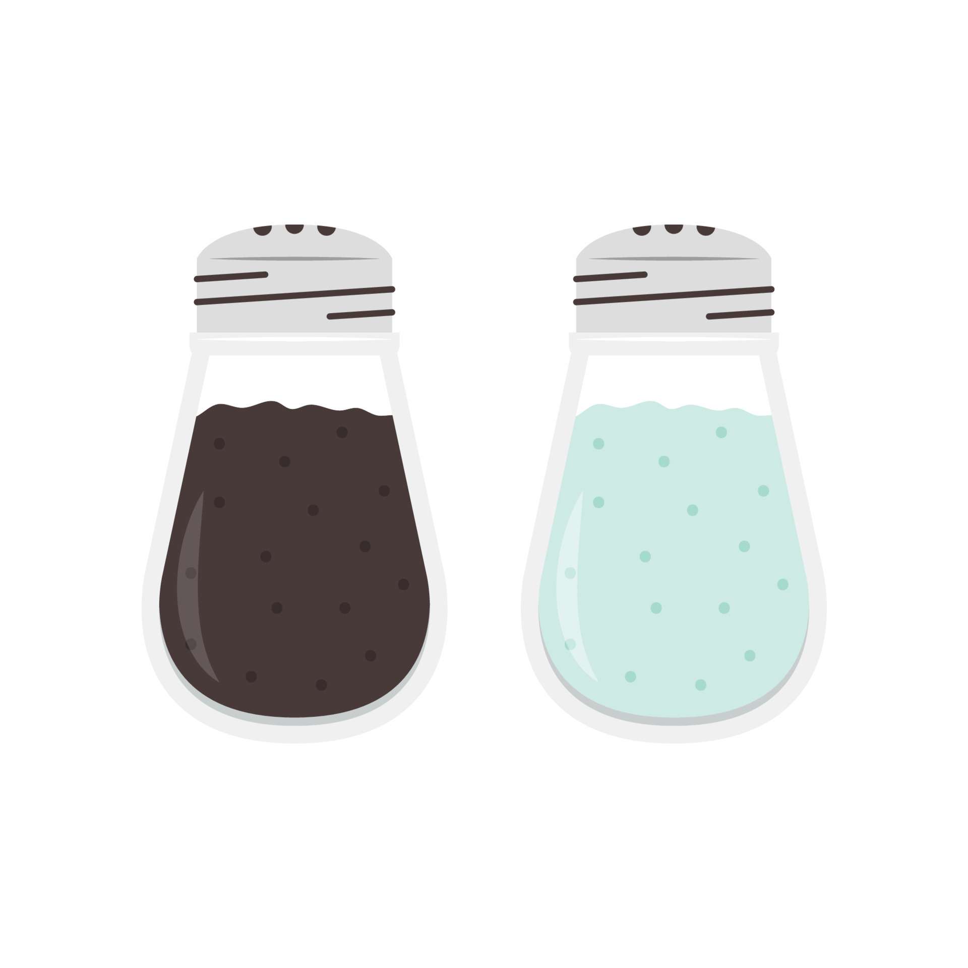 Vector pepper and salt shaker kitchen icon. Pepper and salt bottle