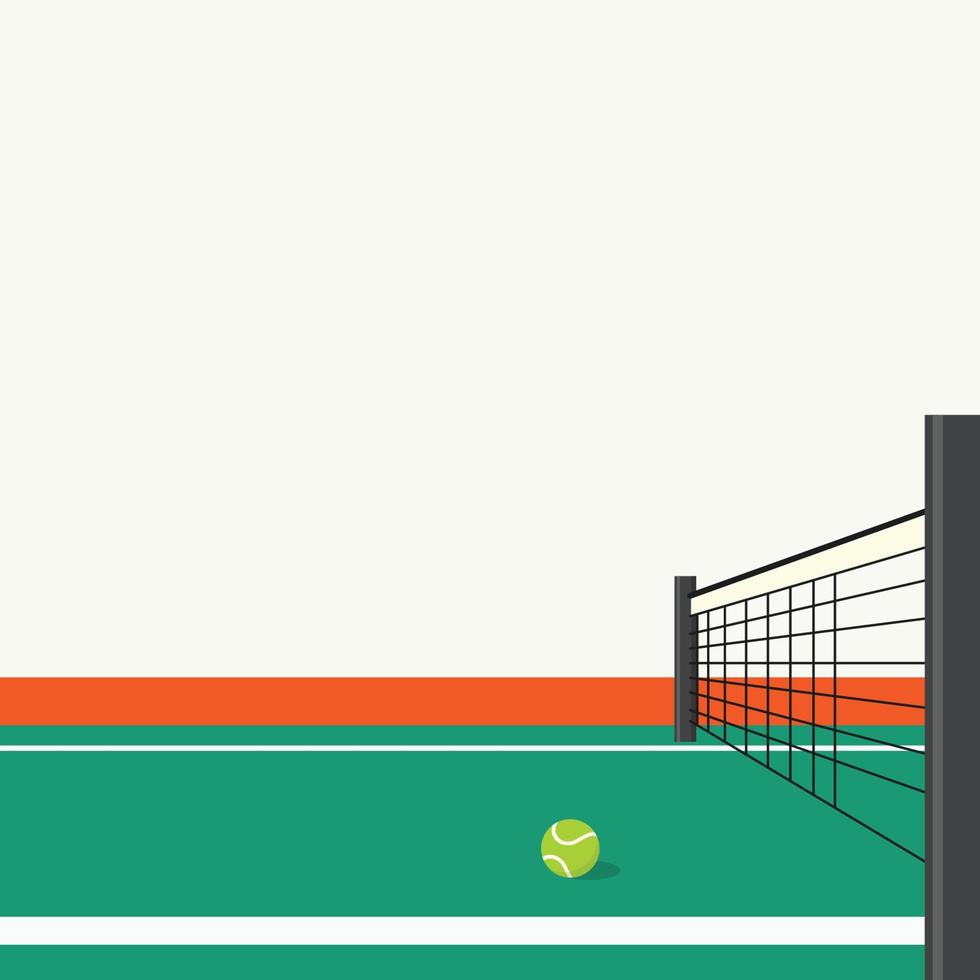 vector de pelota de tenis. pelota de tenis en el campo. fondo de pantalla. espacio libre para texto. copie el espacio.