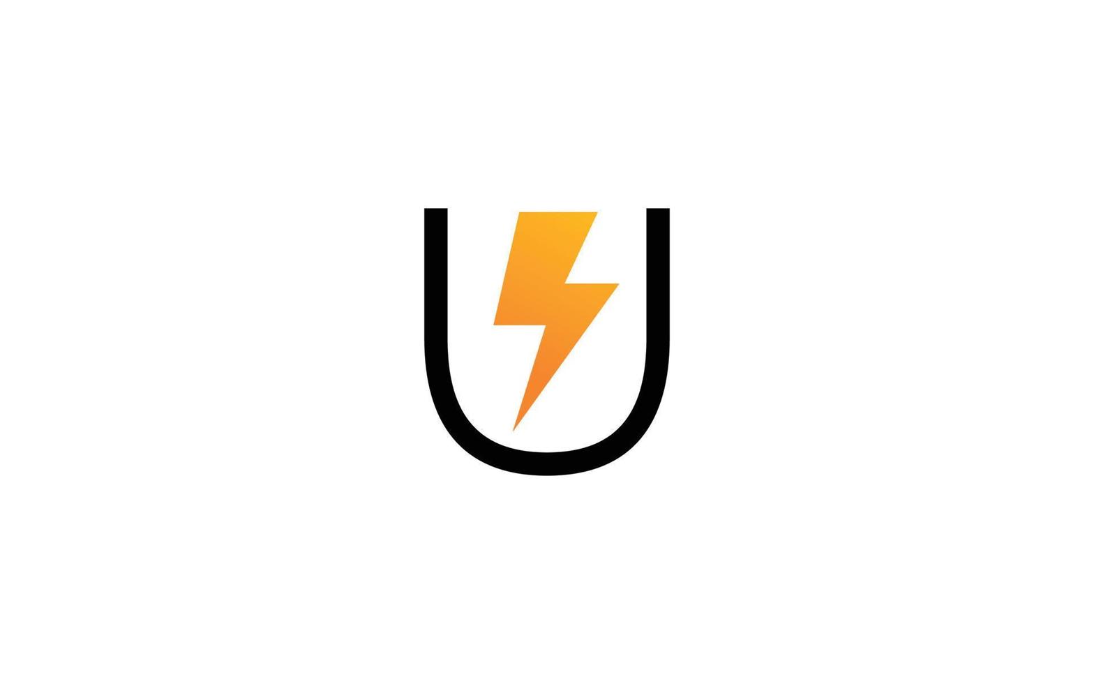 U logo energy vector for identity company. initial letter volt template vector illustration for your brand.