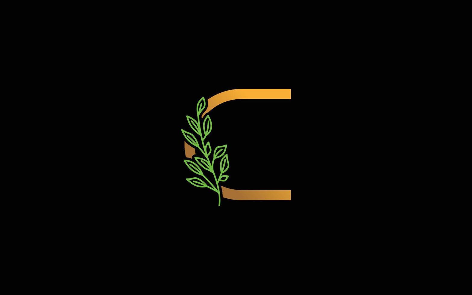 vector floral del logotipo c para la empresa de identidad. ilustración de vector de plantilla de naturaleza de letra inicial para su marca.