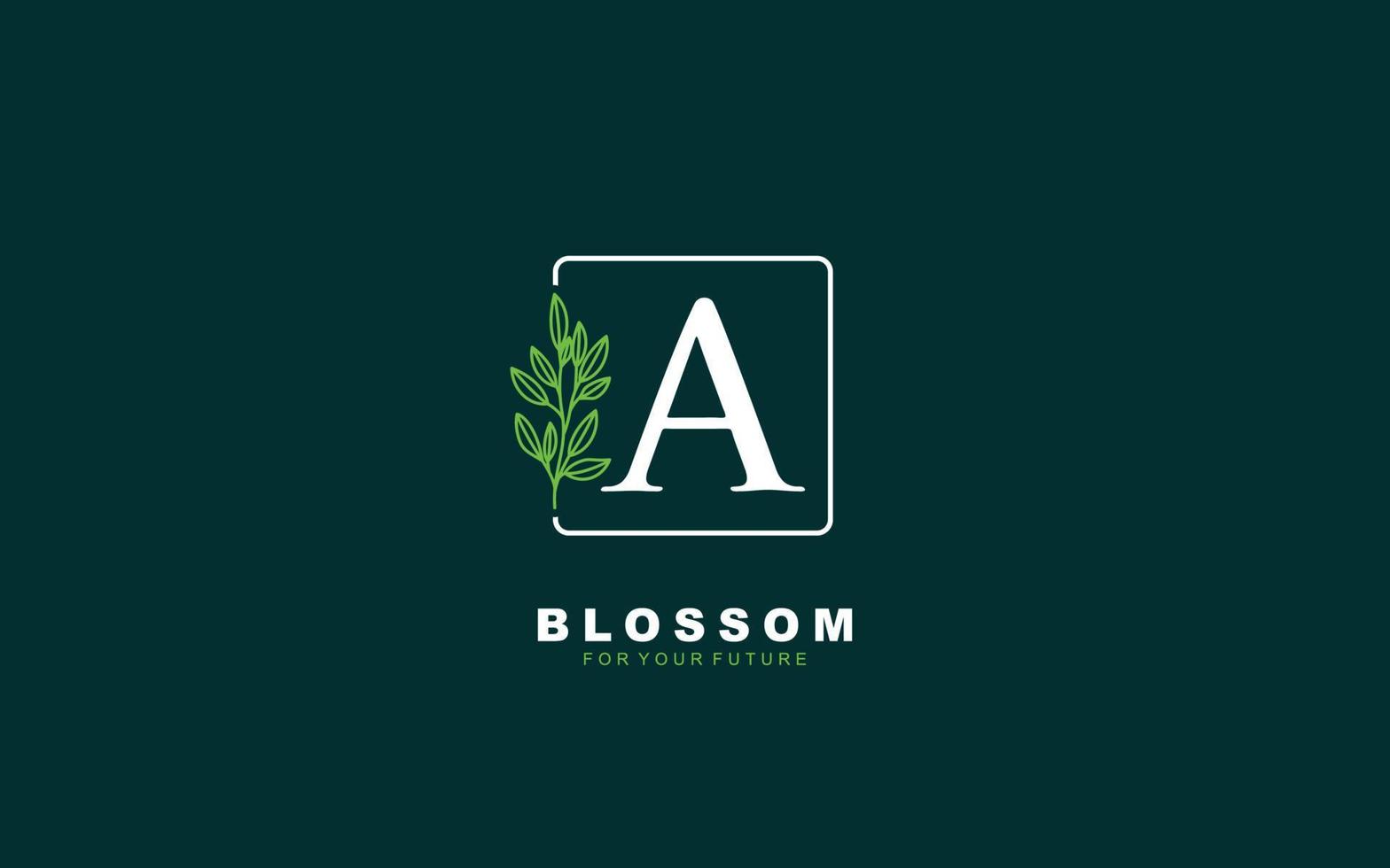 un vector floral de logotipo para la empresa de identidad. ilustración de vector de plantilla de naturaleza de letra inicial para su marca.