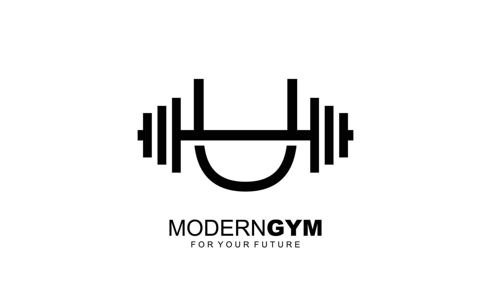 U logo gym vector for identity company. initial letter fitness template vector illustration for your brand.