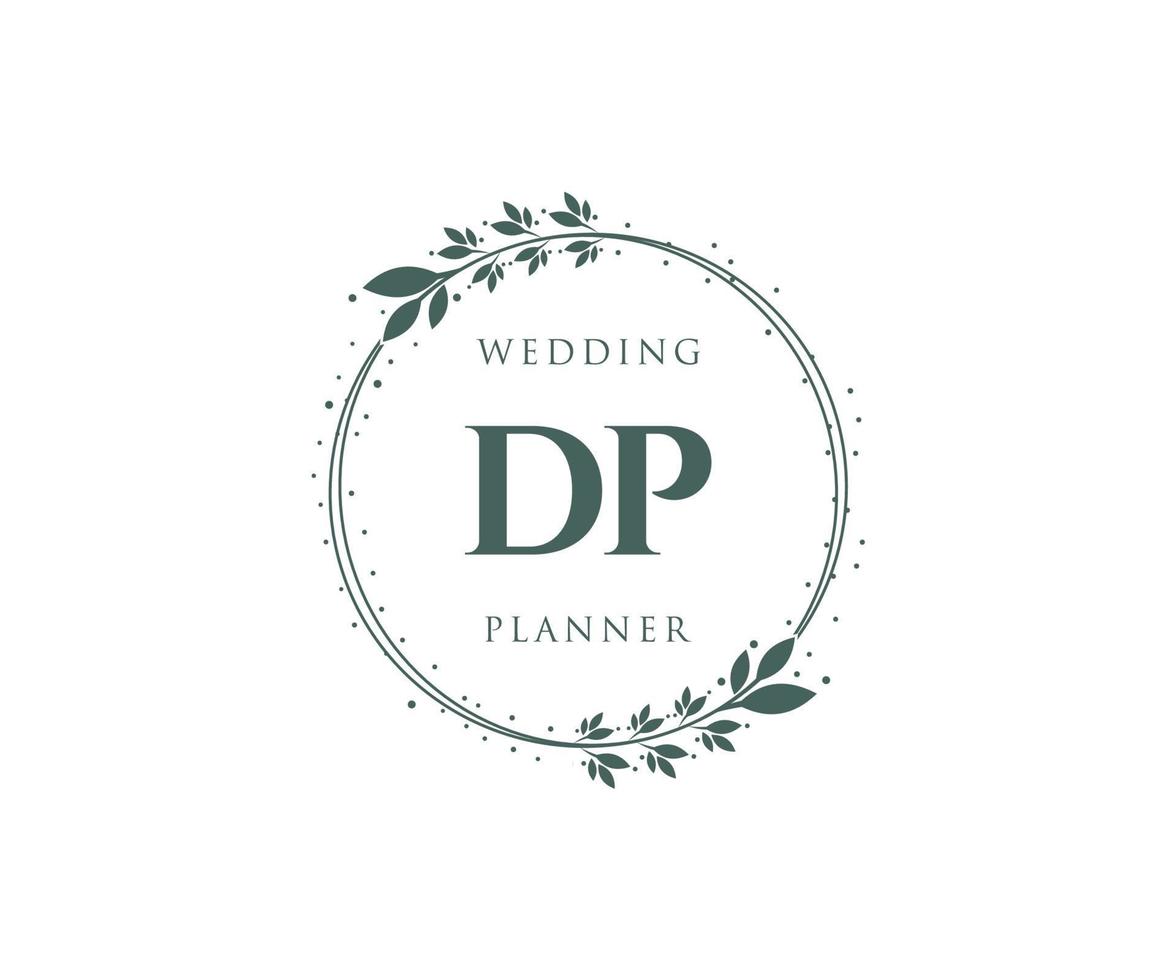 DP Initials letter Wedding monogram logos collection, hand drawn modern minimalistic and floral templates for Invitation cards, Save the Date, elegant identity for restaurant, boutique, cafe in vector